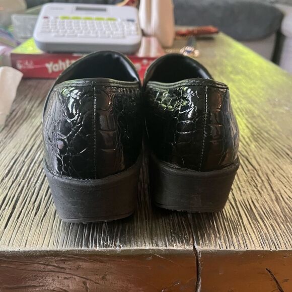 SafeTStep Black Crock Print Nurse Chef Clog Shoes sz 7 - Picture 4 of 6